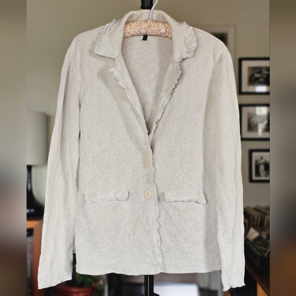 Eileen Fisher Cotton Knit Oatmeal Sweater